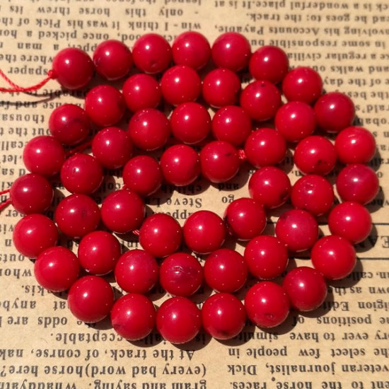 Natural Round Coral Beads, red, 4mm, 6mm, 8mm, 10mm, Hole:Approx 1mm, Length:15 Inch