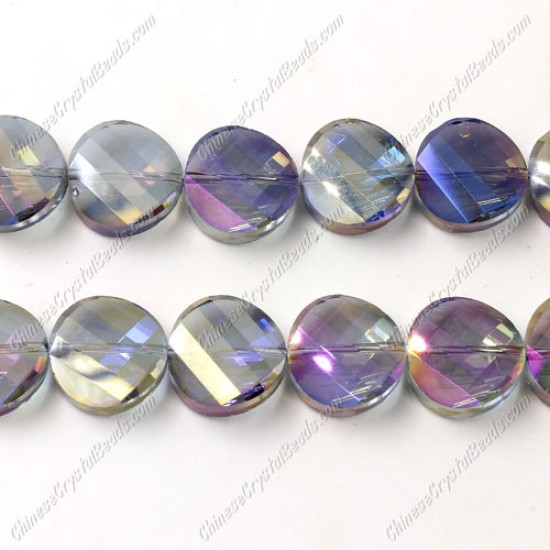 Crystal Twist Bead Strand, 14mm, purple  light, 10 beads