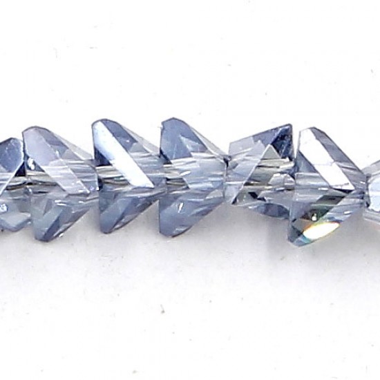 Triangle Crystal Beads, 4mm, 6mm, blue gray light