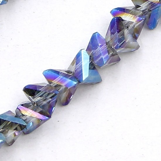 Triangle Crystal Beads, 4mm 6mm, blue light