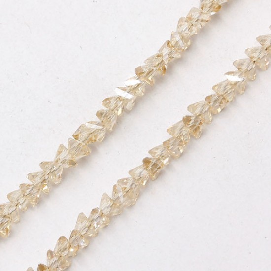 Triangle Crystal Beads, 4mm, 6mm, champagne shadow