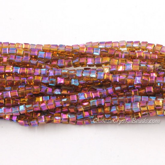 190pcs 2mm Cube Crystal Beads, color 05