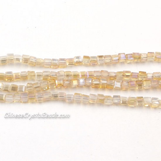 190pcs 2mm Cube Crystal Beads, opal color 08