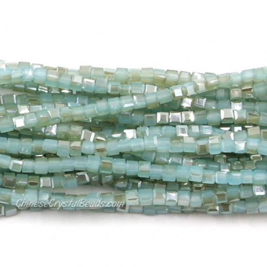 190pcs 2mm Cube Crystal Beads, jade color 18