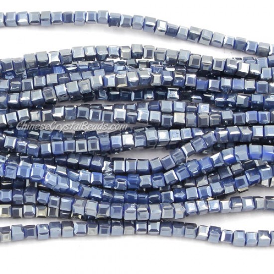 190pcs 2mm Cube Crystal Beads, opaque color 28