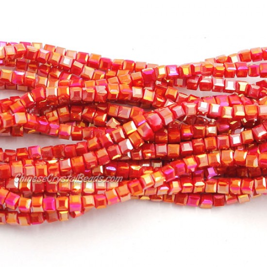 190pcs 2mm Cube Crystal Beads, opaque color 51