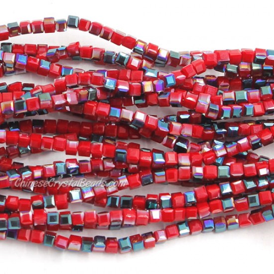 190pcs 2mm Cube Crystal Beads, opaque color 52