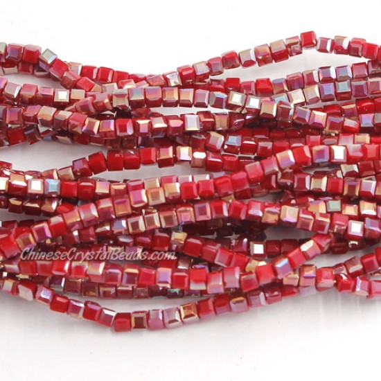 190pcs 2mm Cube Crystal Beads, opaque color 55
