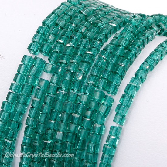 2x2mm cube crytsal beads, emerald, 195pcs