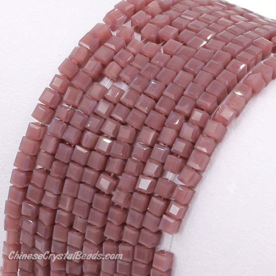 2x2mm cube crytsal beads, opaque purple, 195pcs