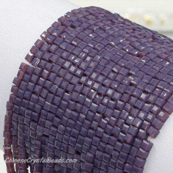 2x2mm cube crytsal beads, opaque violet, 195pcs