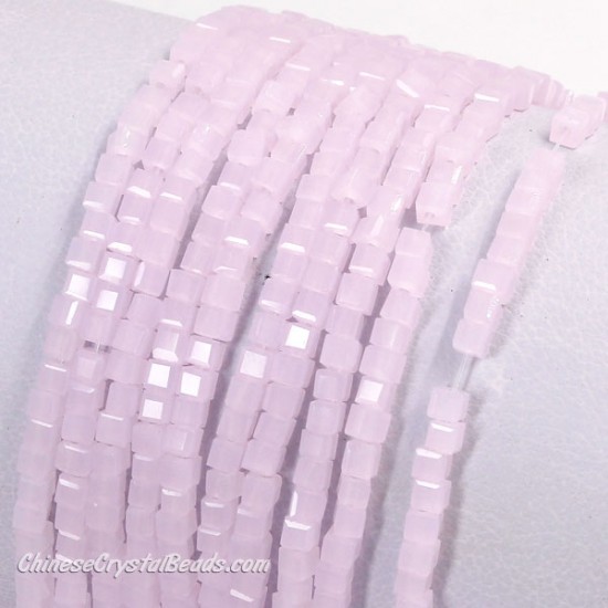 2x2mm cube crytsal beads, lt pink jade, 195pcs