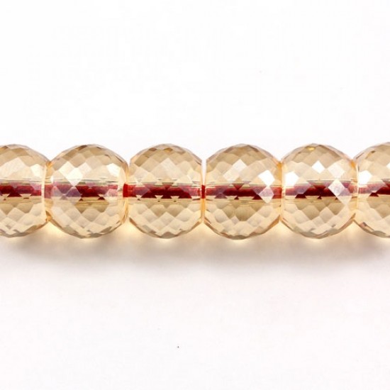 12pcs Rondelle Drum Faceted Crystal Beads,9x12mm, hole:1.5mm, Golden Shadow
