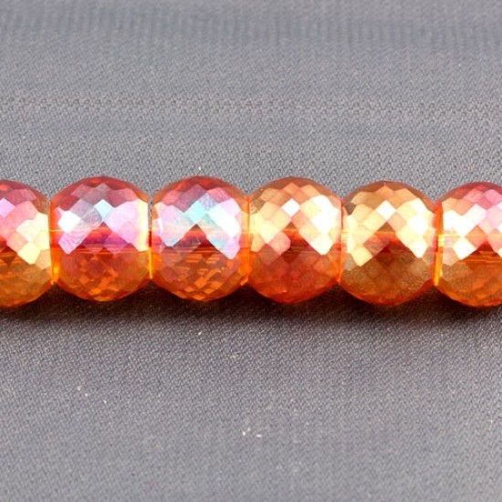 12pcs Rondelle Drum Faceted Crystal Beads,9x12mm, hole:1.5mm, orange light 2