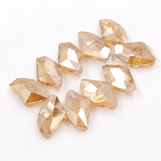 Chinese Crystal galactic Pendant, golden shadow, 14x24mm, 10pcs