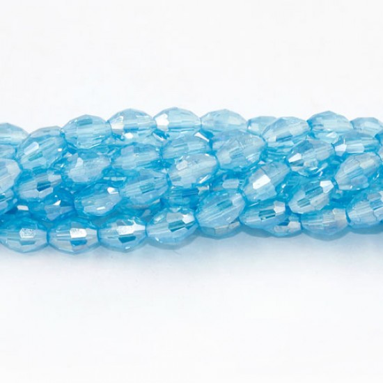 6x9mm 70Pcs Chinese Barrel Shaped crystal beads, lt aqua AB