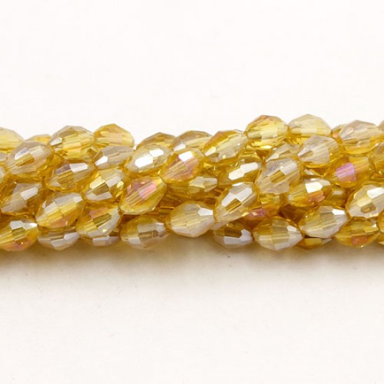 6x9mm 70Pcs Chinese Barrel Shaped crystal beads, citrine AB
