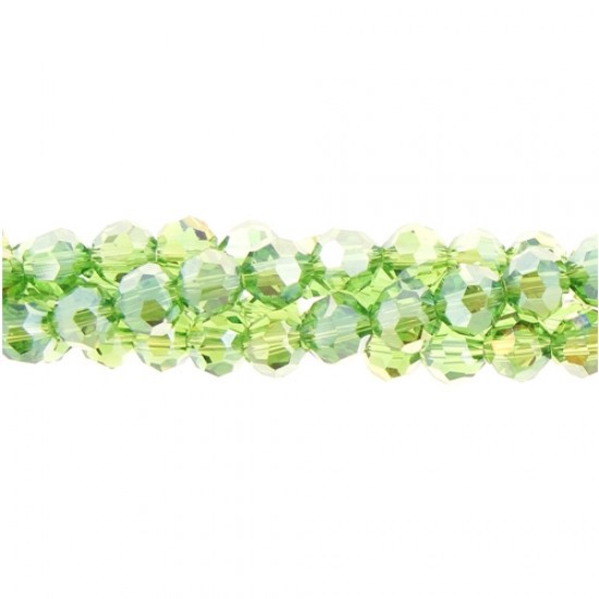 6mm round crystyal beads, fern green AB,about 95 beads