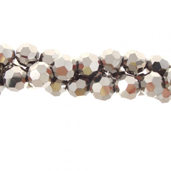 6mm round crystyal beads, Silver,about 95 beads