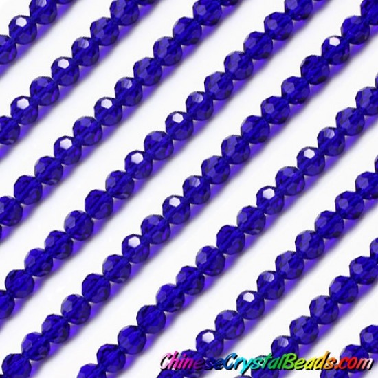 6mm round crystyal beads, sapphire,about 95 beads