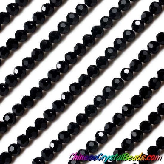 6mm round crystyal beads, black,about 95 beads