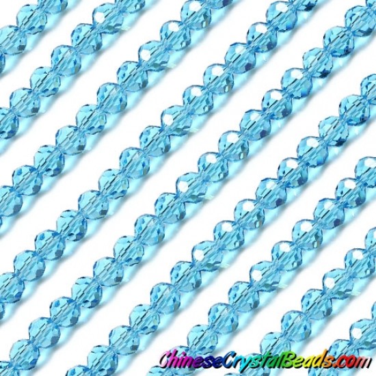 6mm round crystyal beads, Aqua,about 95 beads