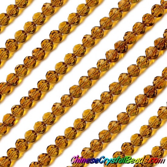 6mm round crystyal beads, Amber,about 95 beads