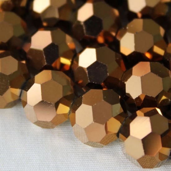 10mm copper round crystal beads ,20 Beads