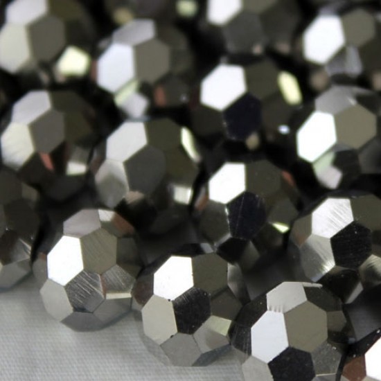 10mm round crystal beads , Silver, 20 Beads