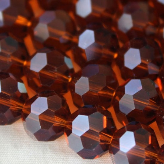 10mm round crystal beads ,  Amber  20 Beads