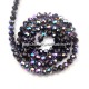 4mm chinese round crystal beads, black and half rainbow, about 95 beads