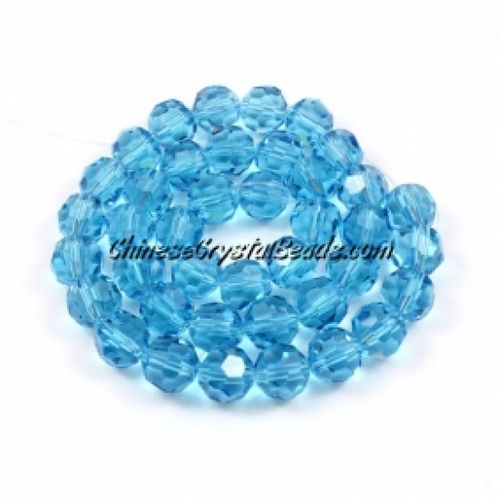 8mm round crystal beads, Aqua,about 70 beads