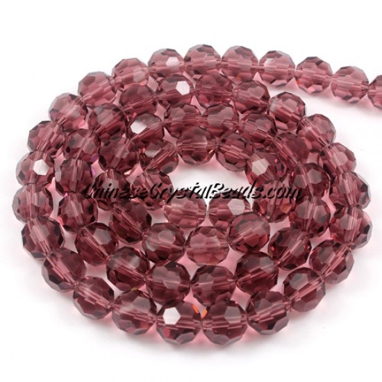 8mm round crystal beads, Amethyst,about 70 beads