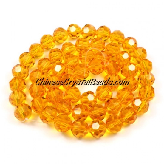8mm round crystal beads, Sun,about 70 beads
