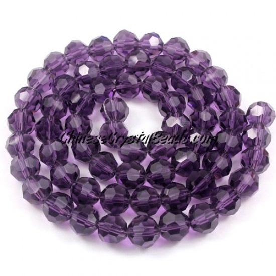 8mm round crystal beads, violet,about 70 beads