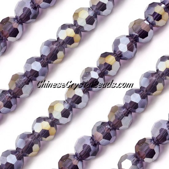 8mm round crystal beads, violet AB, 70 beads