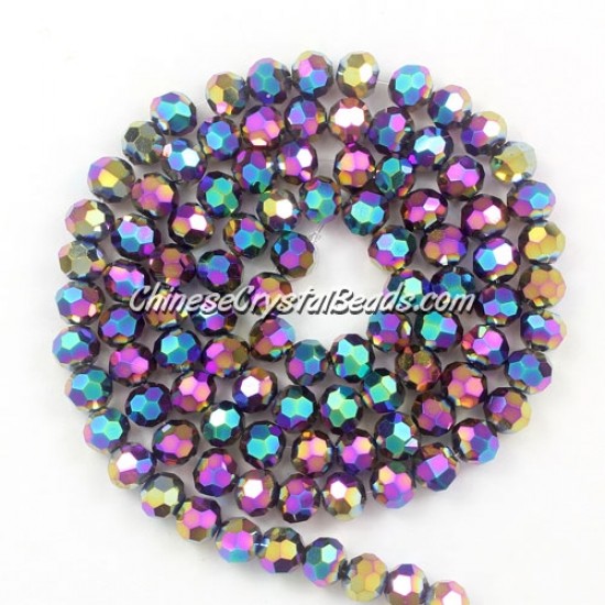 4mm chinese round crystal beads, Rainbow,  about 95 beads