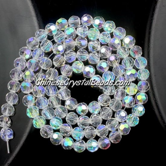4mm chinese round crystal beads, Clear AB, about 95 beads