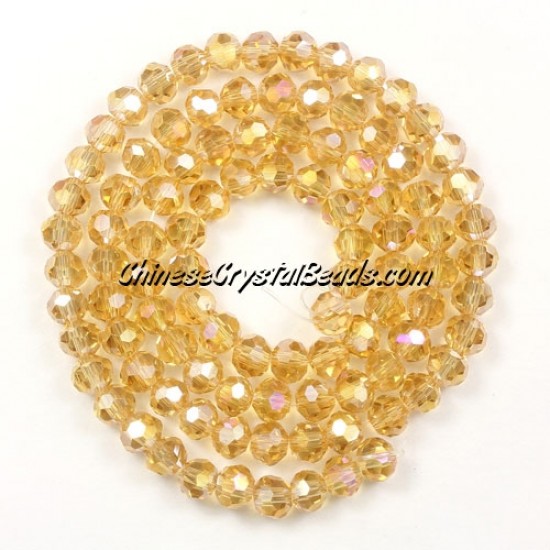 4mm chinese round crystal beads, G. champpagne AB, about 95 beads