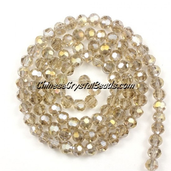 4mm chinese round crystal beads, Silver champpagne AB,about 95 beads