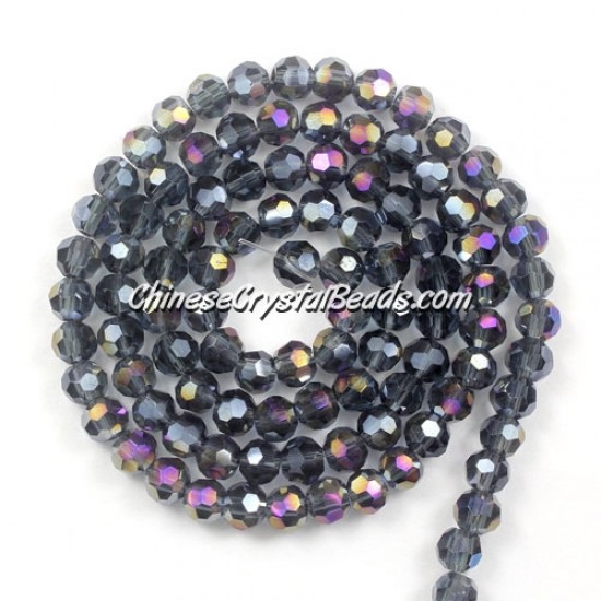 4mm chinese round crystal beads, Mexican Blue AB, about 95 beads