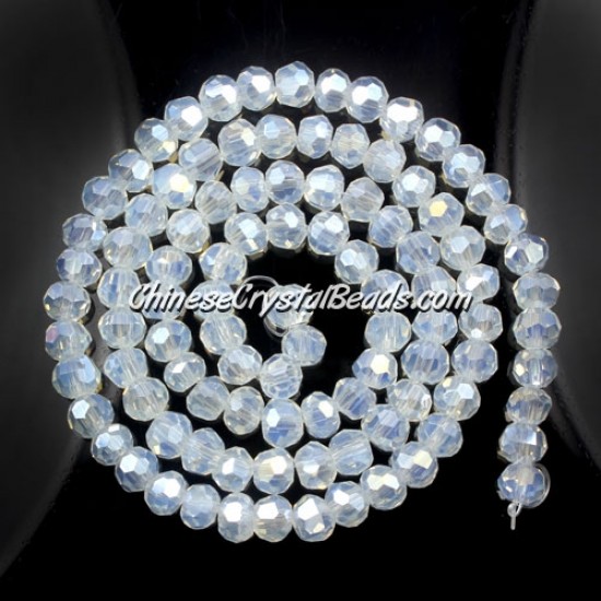 4mm chinese round crystal beads, Opal AB, about 95 beads