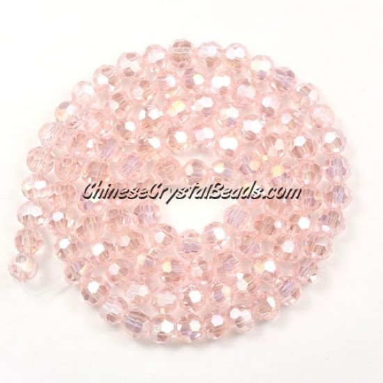 4mm chinese round crystal beads, Pink AB, about 95 beads