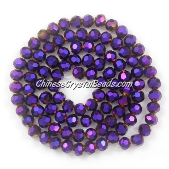 4mm chinese round crystal beads, purple light, about 95 beads