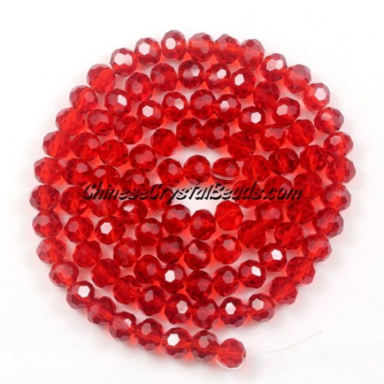 4mm chinese round crystal beads,siam, about 95 beads