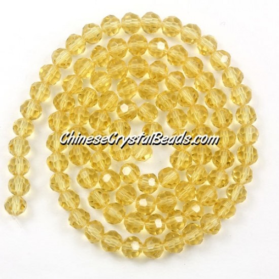 4mm chinese round crystal beads, topaz,  about 95 beads