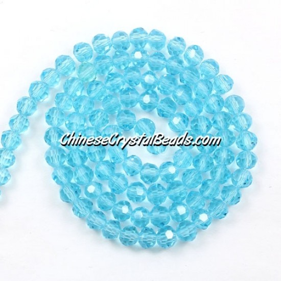 4mm chinese round crystal beads, aqua, about 95 beads