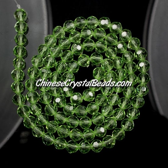 4mm chinese round crystal beads,lime green, about 95 beads
