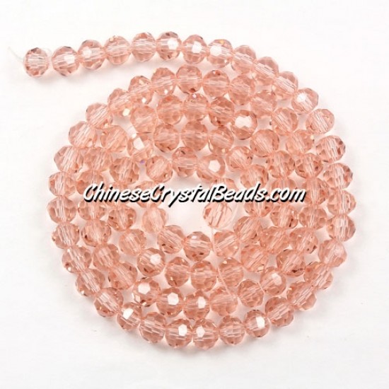 4mm chinese round crystal beads, rose peach, about 95 beads
