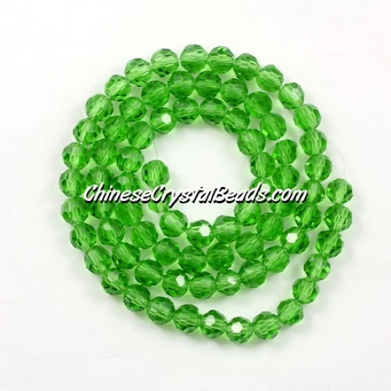 4mm chinese round crystal beads, fern green,  about 95 beads
